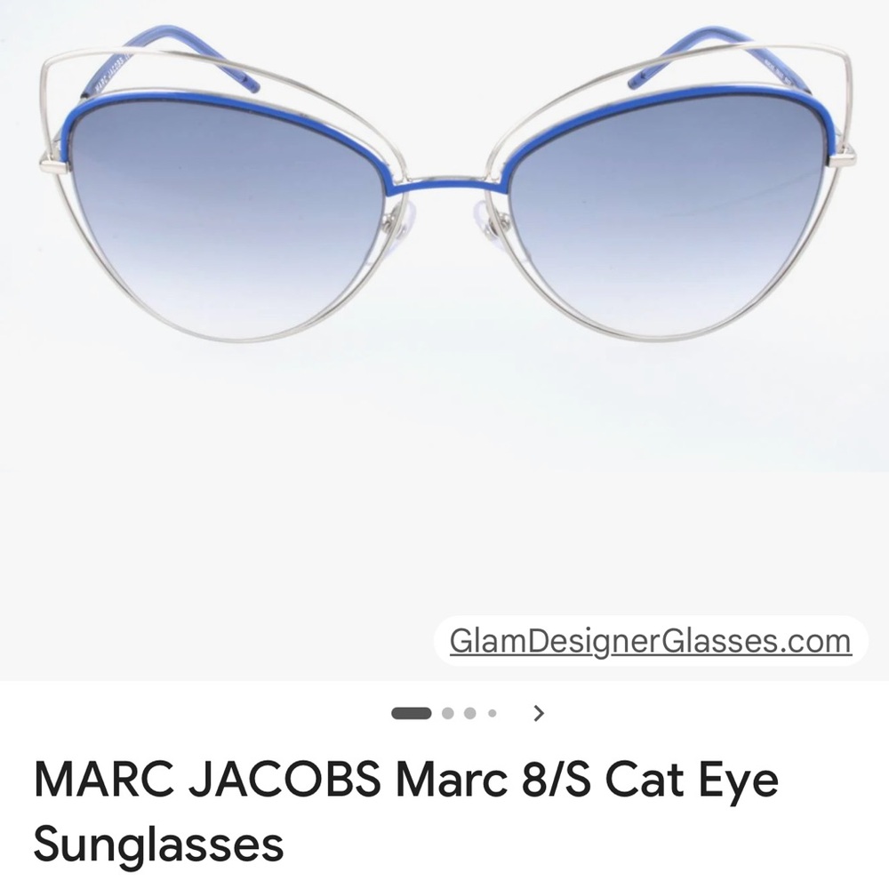 Marc Jacobs 8/S Gradient Blue Metal Cat Eye Sunglasses Like New!